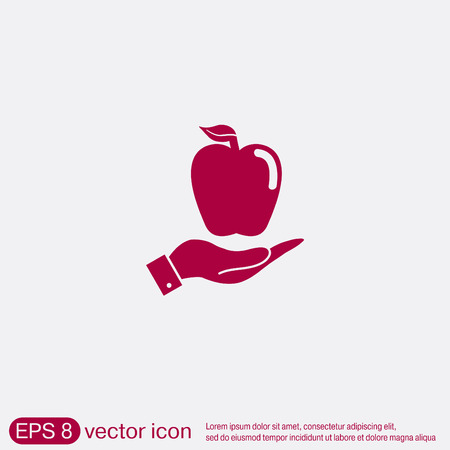 Hand holding appleのイラスト素材