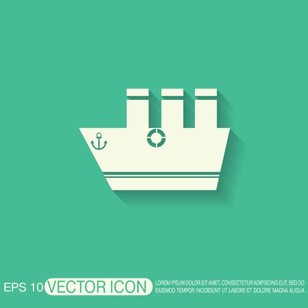 sailing ship symbol . icon boat steamer.  sailboat signのイラスト素材