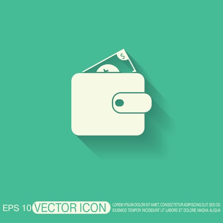 purse sign. symbol icon purse and dollar. money in your walletのイラスト素材