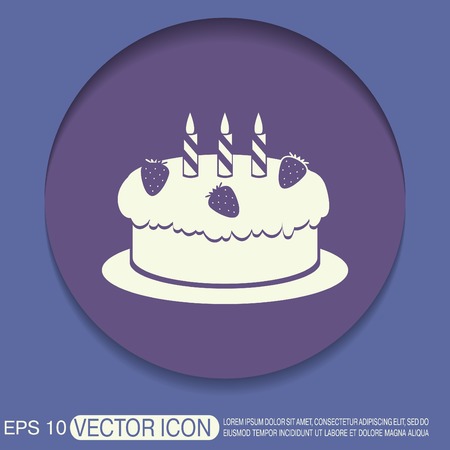 birthday cake icon. symbol of cake. Celebrating the birthday of the loaf .のイラスト素材