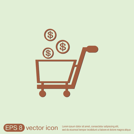 shopping cart with moneyのイラスト素材