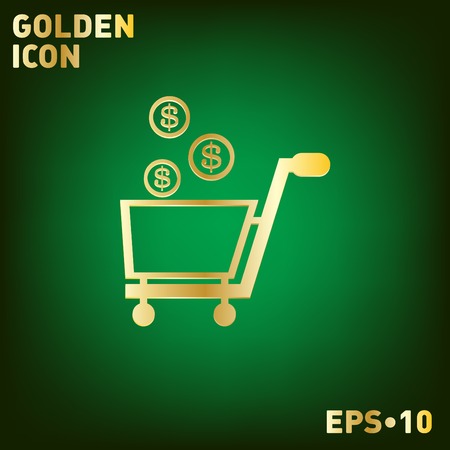 shopping cart with moneyのイラスト素材