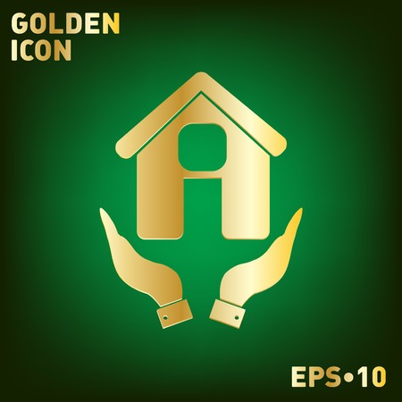 hand holding a House icon. Home signのイラスト素材