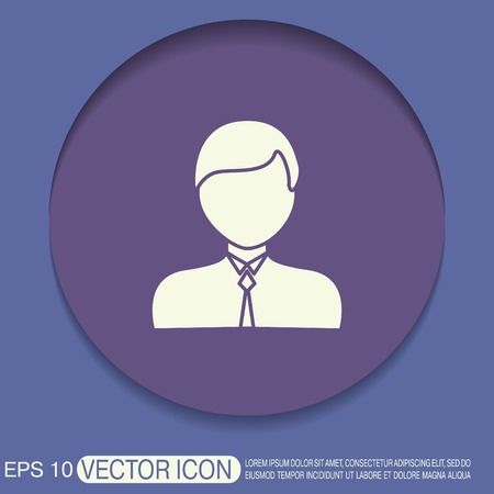 A male avatar. Picture a man.  icon image guy in tie . Manager or an office worker .のイラスト素材