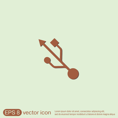 USB symbol, vector. usb icon. computer signのイラスト素材
