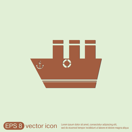 sailing ship symbol . icon boat steamer.  sailboat signのイラスト素材
