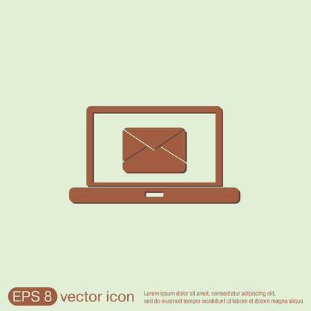 notebook with symbol a letter envelope, mail iconのイラスト素材