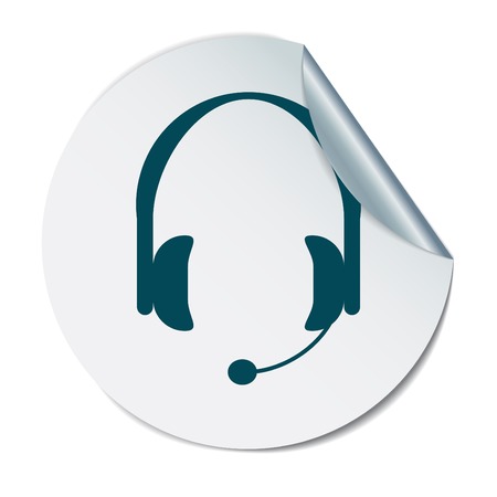 headphone icon. help sign, customer support avatarのイラスト素材