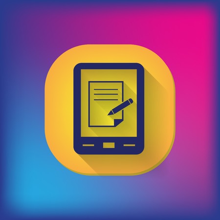 tablet pad with sheet of paper.のイラスト素材