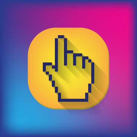 mouse hand cursor. pixel viewのイラスト素材