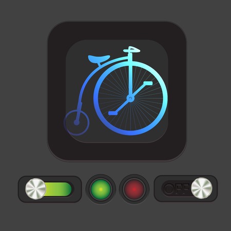 retro bicycle iconのイラスト素材