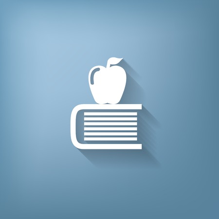 Books tower with apple icon. Education signのイラスト素材