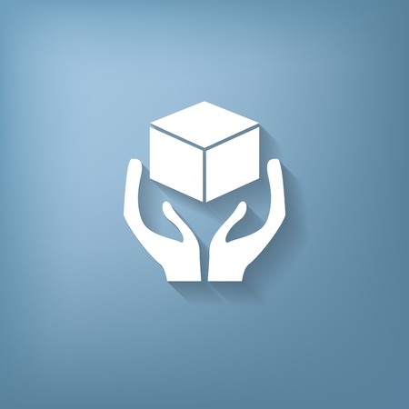 hands holding box logistic iconのイラスト素材