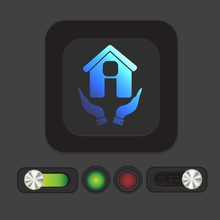 hand holding a House icon. Home signのイラスト素材
