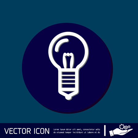 lightbulb sign. character ideas. incandescent lamp . icon of electric lightのイラスト素材