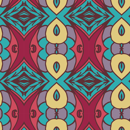 Abstract seamless ornament pattern. the kaleidoscope effect. Ethnic damask motif. Vintage style pattern. Vector illustrationのイラスト素材