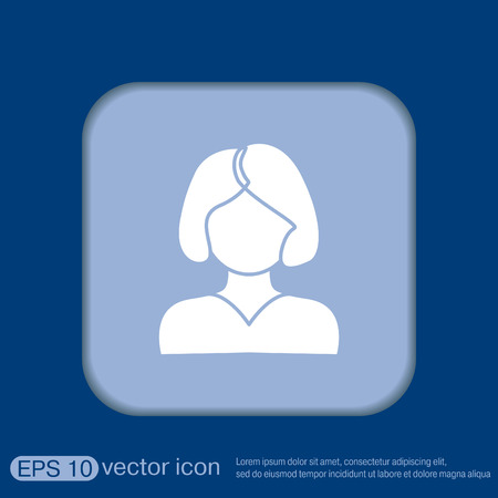 A female avatar. girl with hair tail. Avatar of a womanのイラスト素材