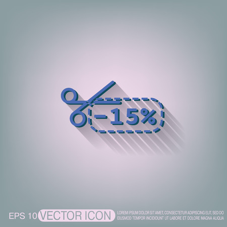 discount coupon with scissors sign. symbol icon discounts on merchandiseのイラスト素材
