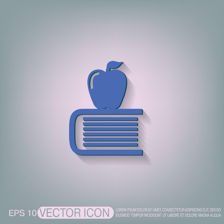 Books tower with apple icon. Education signのイラスト素材