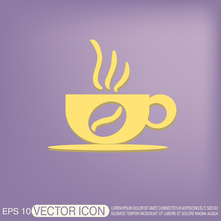 Coffee cup or tea symbol icon. Cup of hot drink sign. Symbol of hot drink . Icon cafe or diner.のイラスト素材