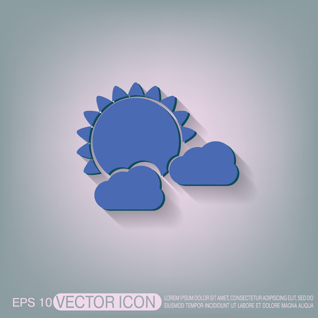 weather icon, sun behind the cloudのイラスト素材