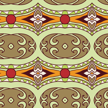 Abstract seamless ornament pattern. the kaleidoscope effect. Ethnic damask motif. Vintage style pattern. Vector illustrationのイラスト素材