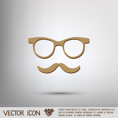 mustache and glasses. hipster icon symbolのイラスト素材