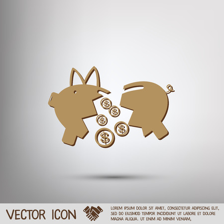 broken piggy Bank iconのイラスト素材