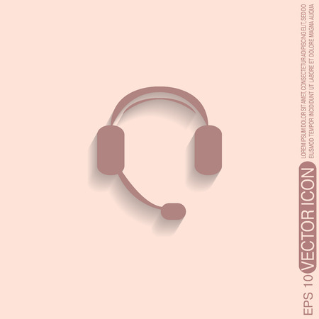 headphone icon. help sign, customer support avatarのイラスト素材