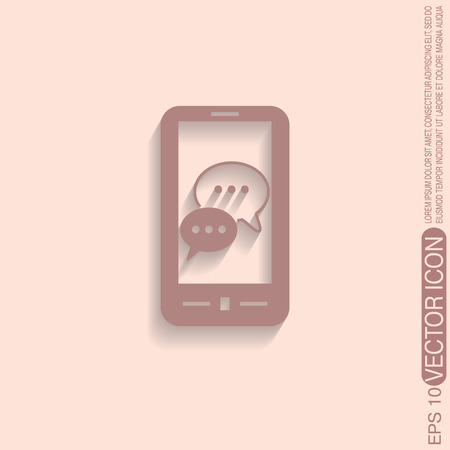 smartphone with the symbol of  cloud of speaking dialogueのイラスト素材