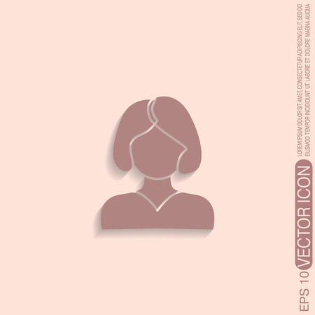 A female avatar. girl with hair tail. Avatar of a womanのイラスト素材