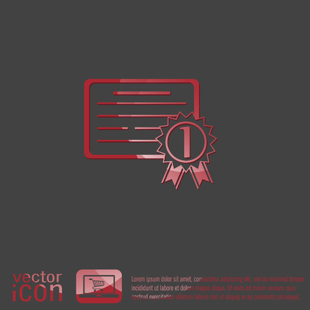diploma for the first place. Education sign, symbol icon college or institute. graduationのイラスト素材