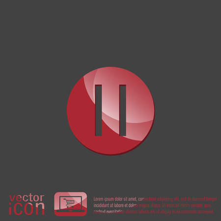 pause sign web icon on background.のイラスト素材