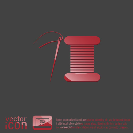 spool of thread and needle. a symbol of fashion and sewing.のイラスト素材