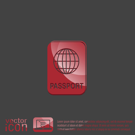 international passport icon. Symbol of travel . Icon personal documentのイラスト素材