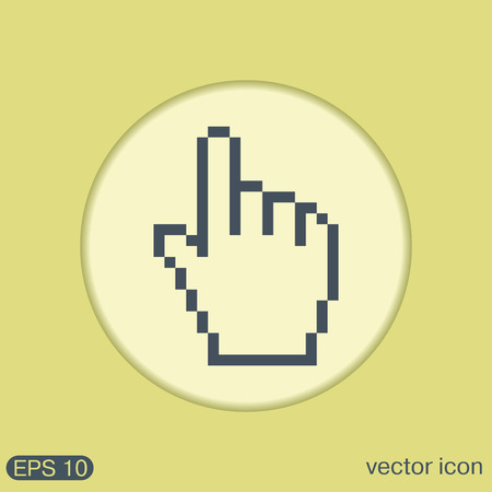 mouse hand cursor. pixel viewのイラスト素材