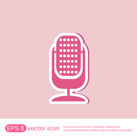 microphone sign. character singing and the music industryのイラスト素材