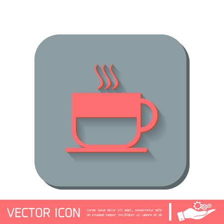 Coffee cup or tea symbol icon. Cup of hot drink sign. Symbol of hot drink . Icon cafe or diner.のイラスト素材