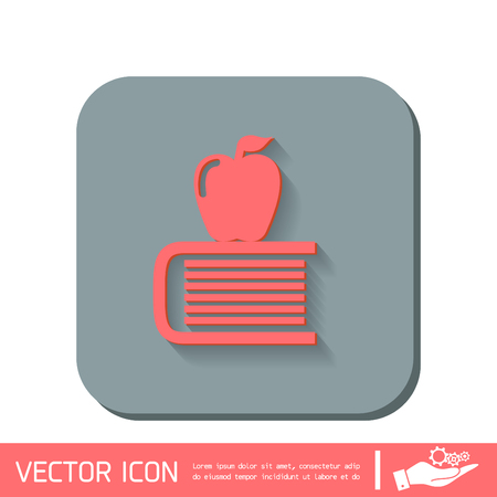 Books tower with apple icon. Education signのイラスト素材