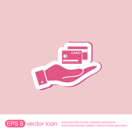 hand holding a credit card.のイラスト素材