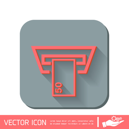 money ATM. symbol issuing or receiving money from an ATM. financial icon. money is given.のイラスト素材
