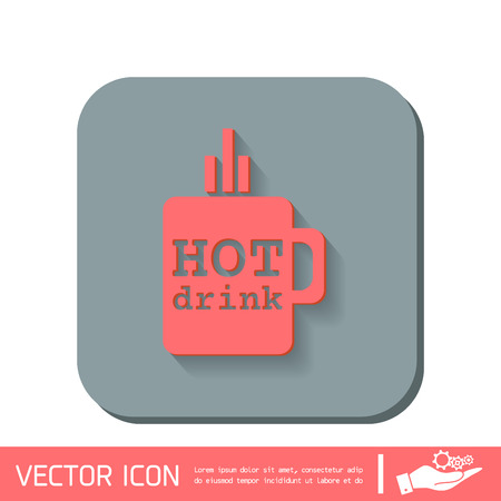 Coffee cup or tea symbol icon. Cup of hot drink sign. Symbol of hot drink . Icon cafe or diner.のイラスト素材