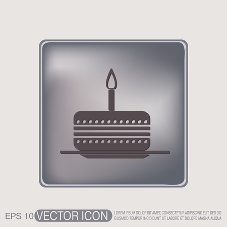 birthday cake icon. symbol of cake. Celebrating the birthday of the loaf .のイラスト素材