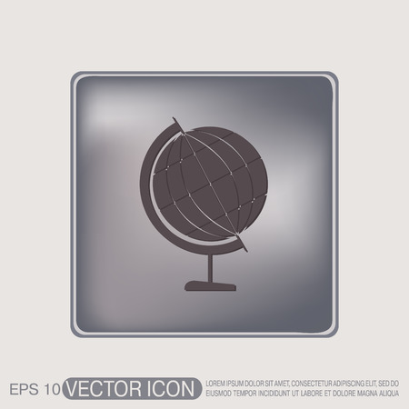 globe symbol of geography. symbol icon geography , the study of the world and the countries on the planet Earthのイラスト素材