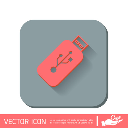 usb flash icon disk. vector iconのイラスト素材
