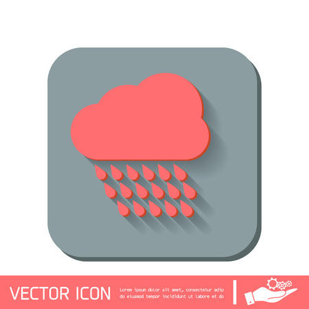 cloud rain with wind.  the weather iconのイラスト素材