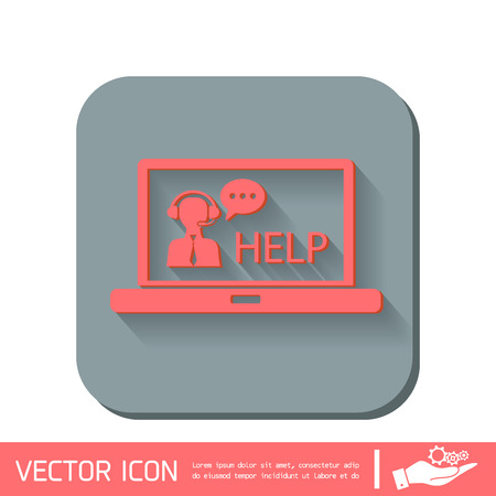 notebook with customer supportのイラスト素材