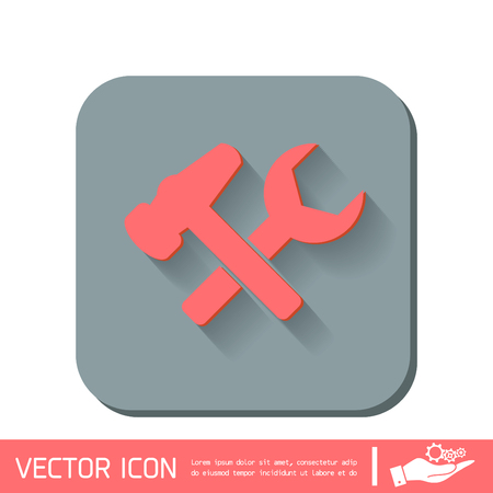 hammer and wrench, symbol settings.のイラスト素材