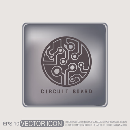 Circuit board sign icon. Technology scheme symbol.のイラスト素材