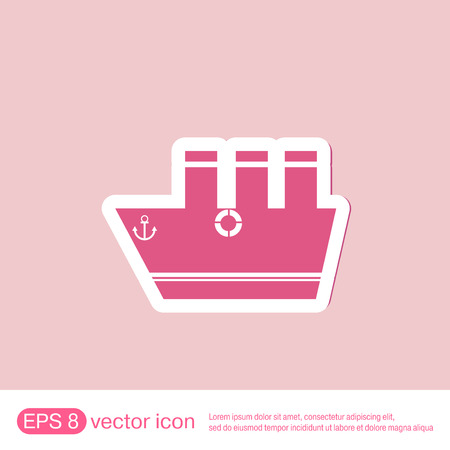 sailing ship symbol . icon boat steamer.  sailboat signのイラスト素材
